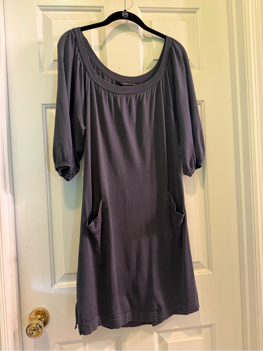 BCBGMazAzria Navy Crewneck Knit Dress